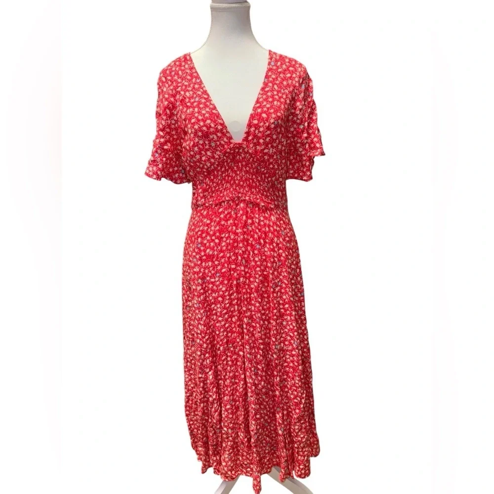 FREE PEOPLE In Full Bloom Dress – Red | Size M - Picture 3 of 8